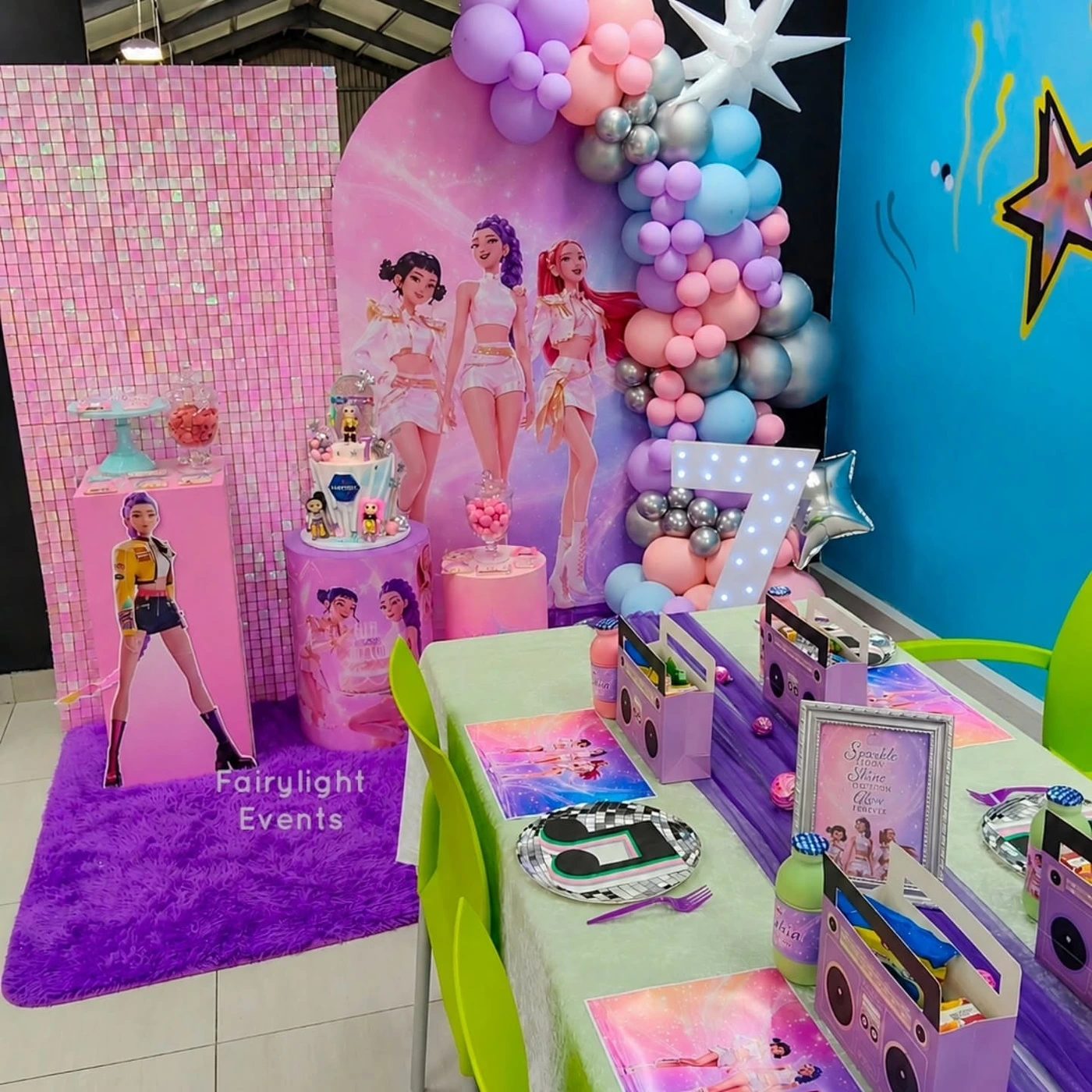 K-pop themed birthday backdrop