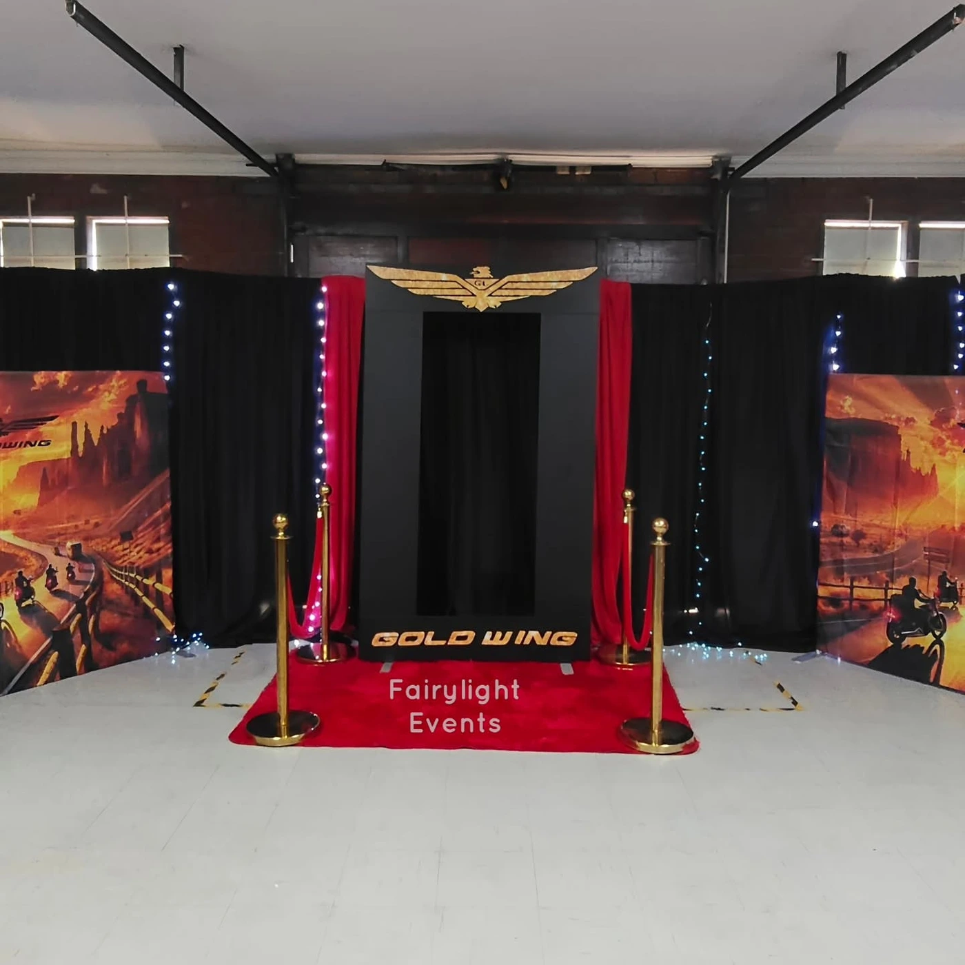 Honda Goldwing branded corporate event red carpet entrance